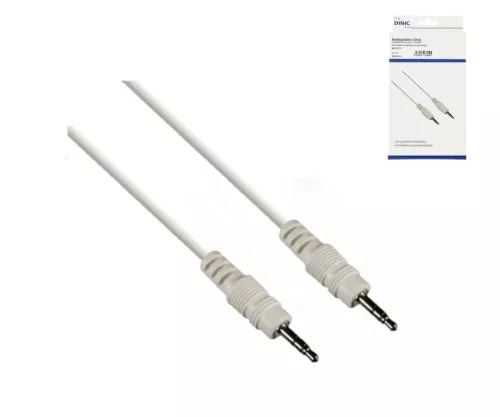 DINIC Audiokabel 3,5mm Stereoklinke Stecker auf Stecker, 0,50m , weiß